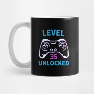 Level 35 Unlocked Retro Vintage Controller Mug